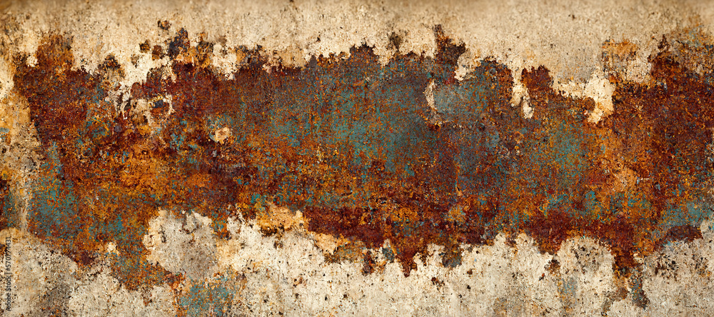 Fototapeta premium rusty and cracked old wall texture background with Generative AI Technology