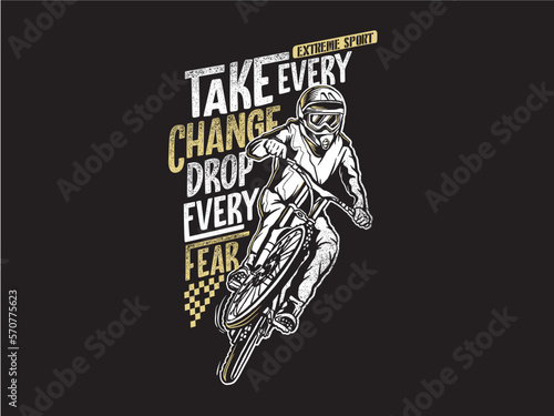 down hill bicycle mountain bike vector 