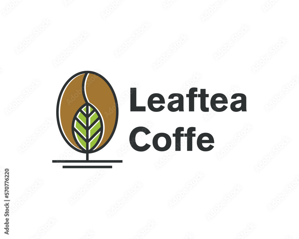 Fototapeta premium Coffee leaf logo vector 