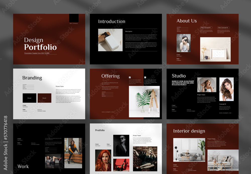 Design Portfolio Presentation Layout Stock Template | Adobe Stock