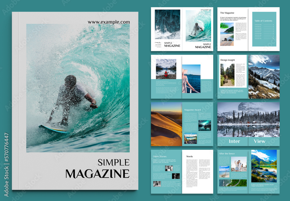 Magazine Model Simple Simple Magazine Template Stock Template | Adobe Stock