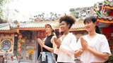 group of multi-ethnic female friends diversity enjoying the city tour. Young tourists having fun in China town.