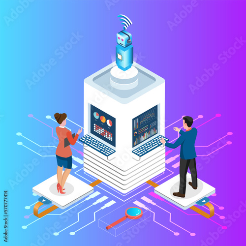 Artificial Intelligence(AI) concept with ChatGPT, artificial intelligence chatbot, Machine learning, digital Brain future technology. Vector Illustration eps10