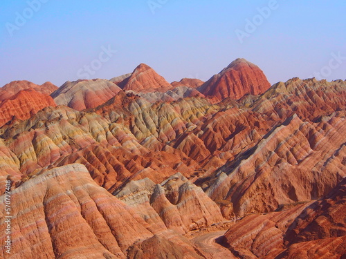 Photography Rainbow Mountain Landform, Zhangye Danxia, Gansu , China