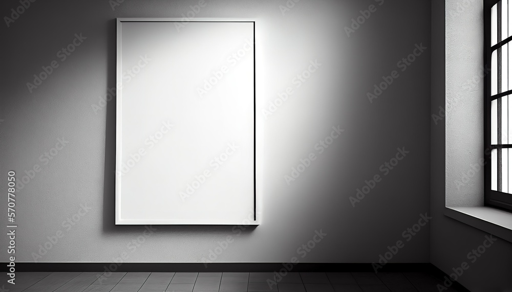 Blank poster in a room with wall background, Generative AI Rendering Blank poster in a room with wall background, Generative AI Rendering