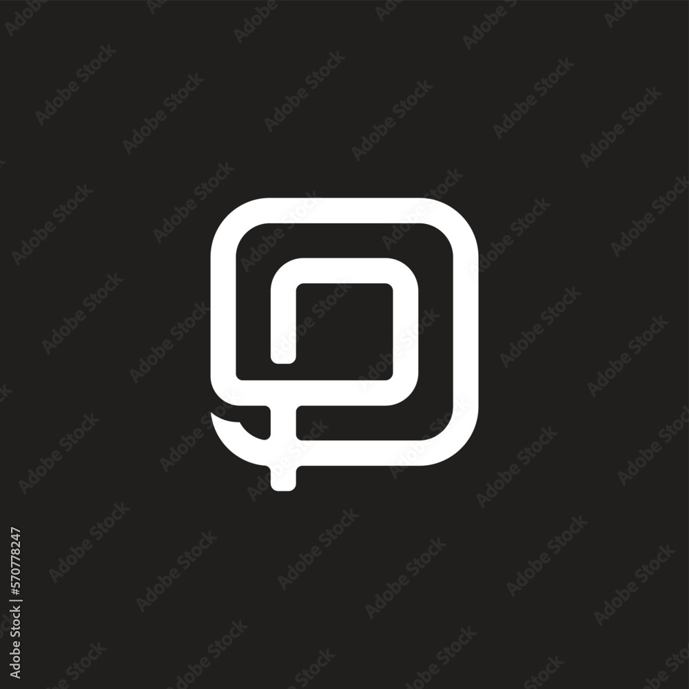 letter p overlap square geometric line logo vector letter p overlap square geometric line logo vector