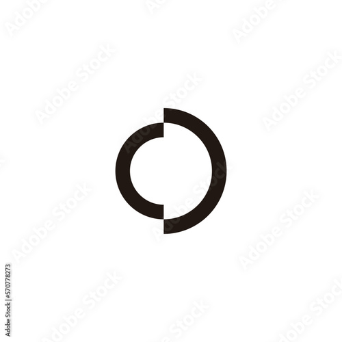 letter cd simple geometric round logo vector