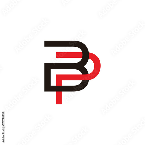 Canvas-taulu letter bp linked colorful line logo vector