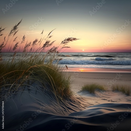 sunrise on the beach, generative ai