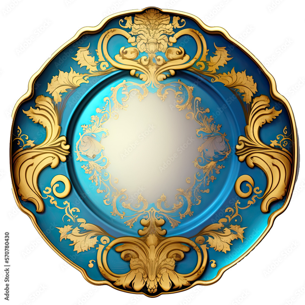 Decorative plates Design Elements Isolated on Transparent Background A