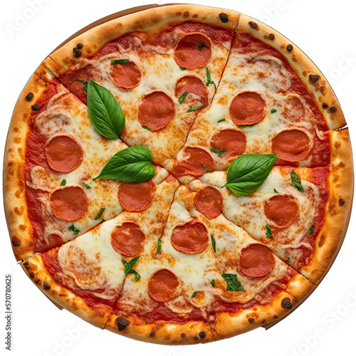 Pizza Design Elements Isolated on Transparent Background: A Graphic Design Masterpiece with Clear Alpha Channel for Overlays in Web Design, Digital Art, and PNG Image Format (generative AI)