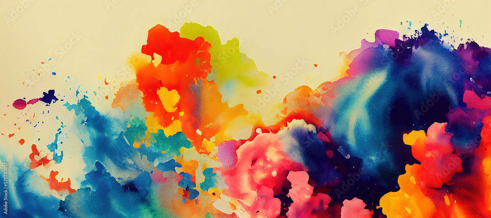 colorful watercolor brush background with Generative AI Technology