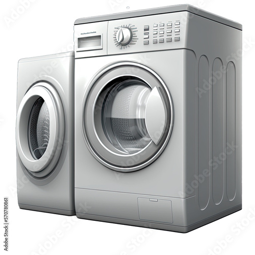 Washer and dryer Design Elements Isolated on Transparent Background: A Graphic Design Masterpiece with Clear Alpha Channel for Overlays in Web Design, Digital Art, and PNG Image Format (generative AI) photo