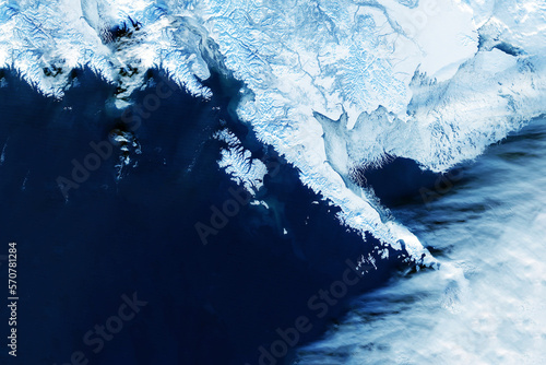 Fototapeta Naklejka Na Ścianę i Meble -  Antarctica from space, melting ice. Elements of this image furnished by NASA