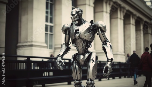 humanoid robot in the big city