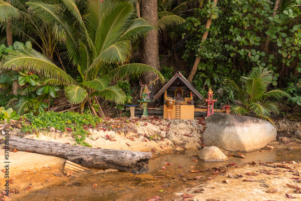 small thai buddhist temple in the forest small thai buddhist temple in the forest