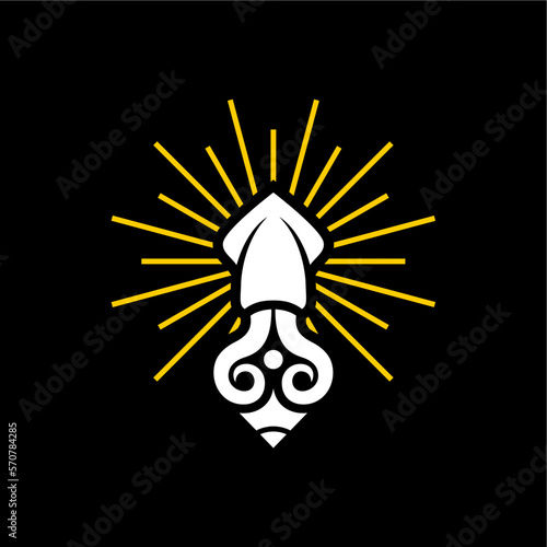 squid pen logo. squid and pen vector