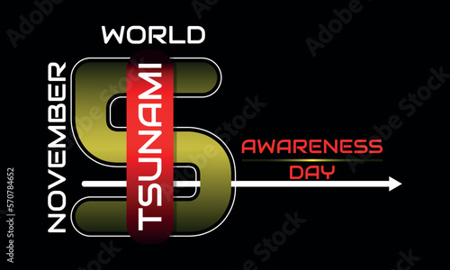 World Tsunami Awareness Day. Geometric design suitable for greeting card poster and banner