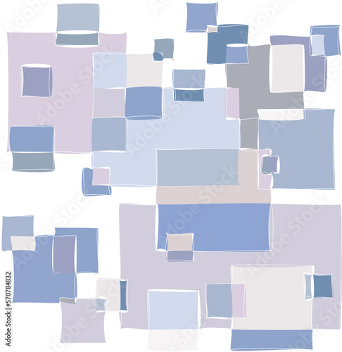 Abstract image of dizziness with the form of rectangular elements.3d.