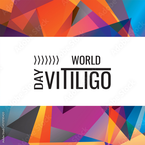 World Vitiligo day is observed every year on June 25. Geometric design suitable for greeting card poster and banner