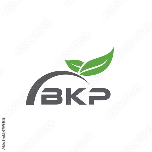 BKP letter nature logo design on white background. BKP creative initials letter leaf logo concept. BKP letter design. 