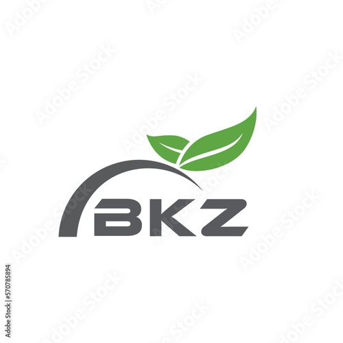 BKZ letter nature logo design on white background. BKZ creative initials letter leaf logo concept. BKZ letter design. 