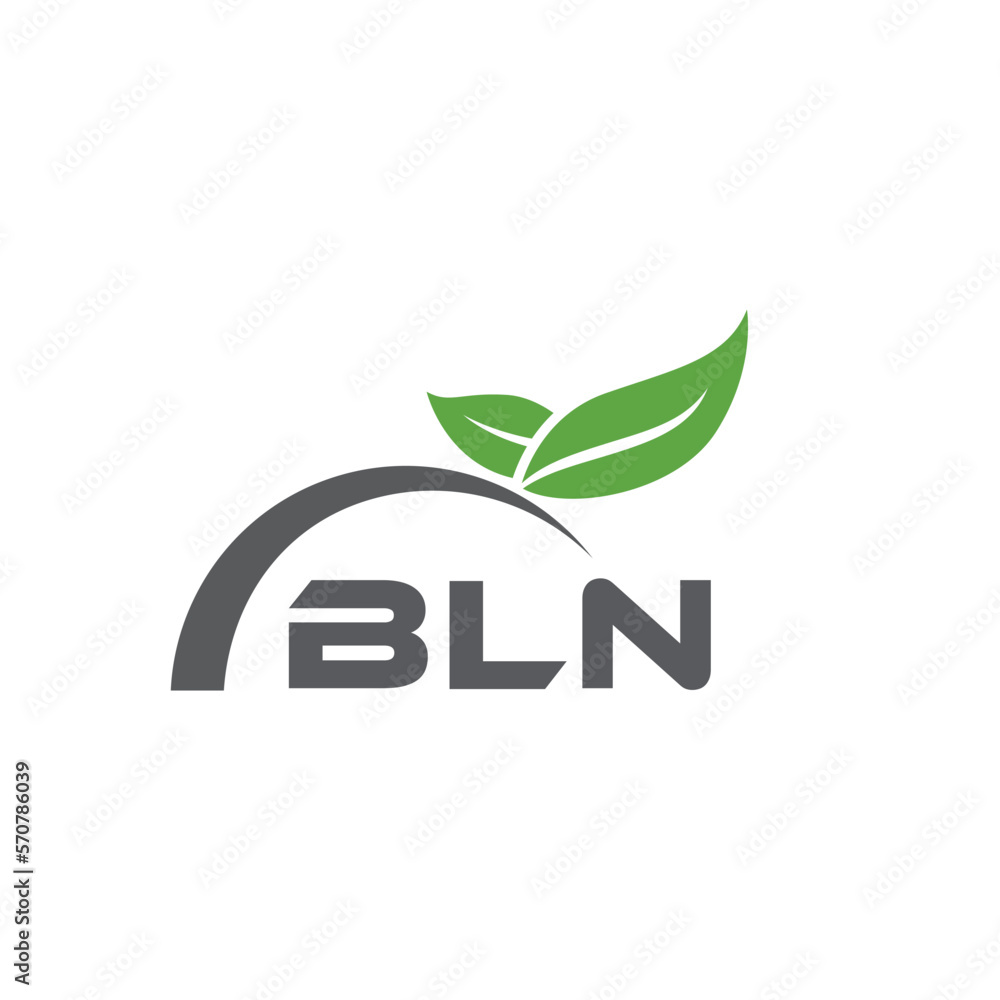 Fototapeta premium BLN letter nature logo design on white background. BLN creative initials letter leaf logo concept. BLN letter design. 
