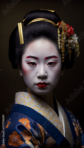 Traditional Japanese Geisha created with Generative AI Technology