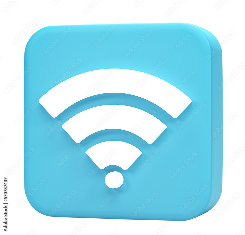 3d rendering, Icon Wi-Fi, wireless internet network symbol isolated on transparent background 3d rendering, Icon Wi-Fi, wireless internet network symbol isolated on transparent background