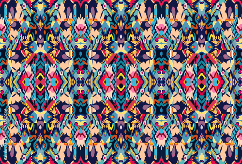 Fotografie Seamless pattern of african american tribal or indian ethnic fabric pattern