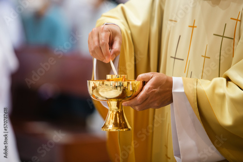 Priest celebrate mass at the church