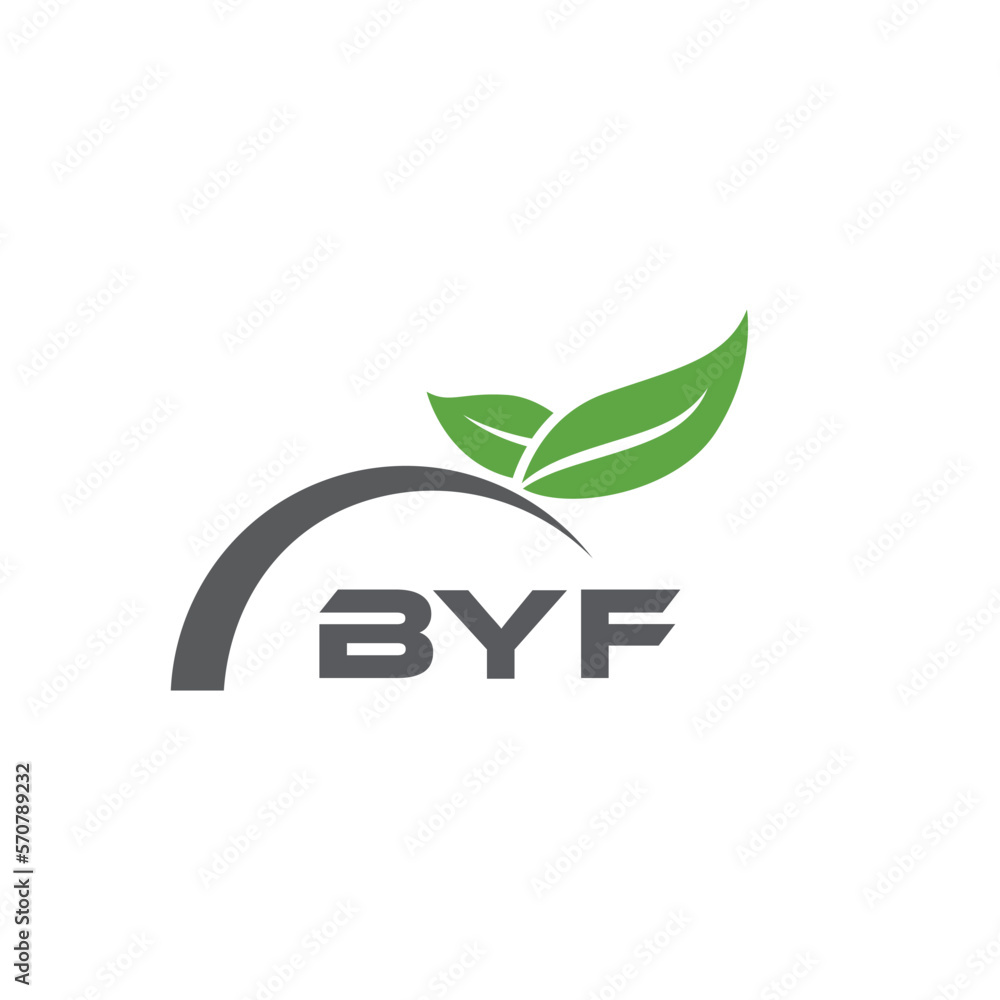 BYF letter nature logo design on white background. BYF creative initials letter leaf logo concept. BYF letter design. BYF letter nature logo design on white background. BYF creative initials letter leaf logo concept. BYF letter design.