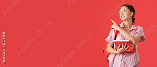 Female student with books s...
