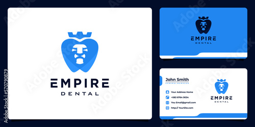 Empire dental lion logo design and business card