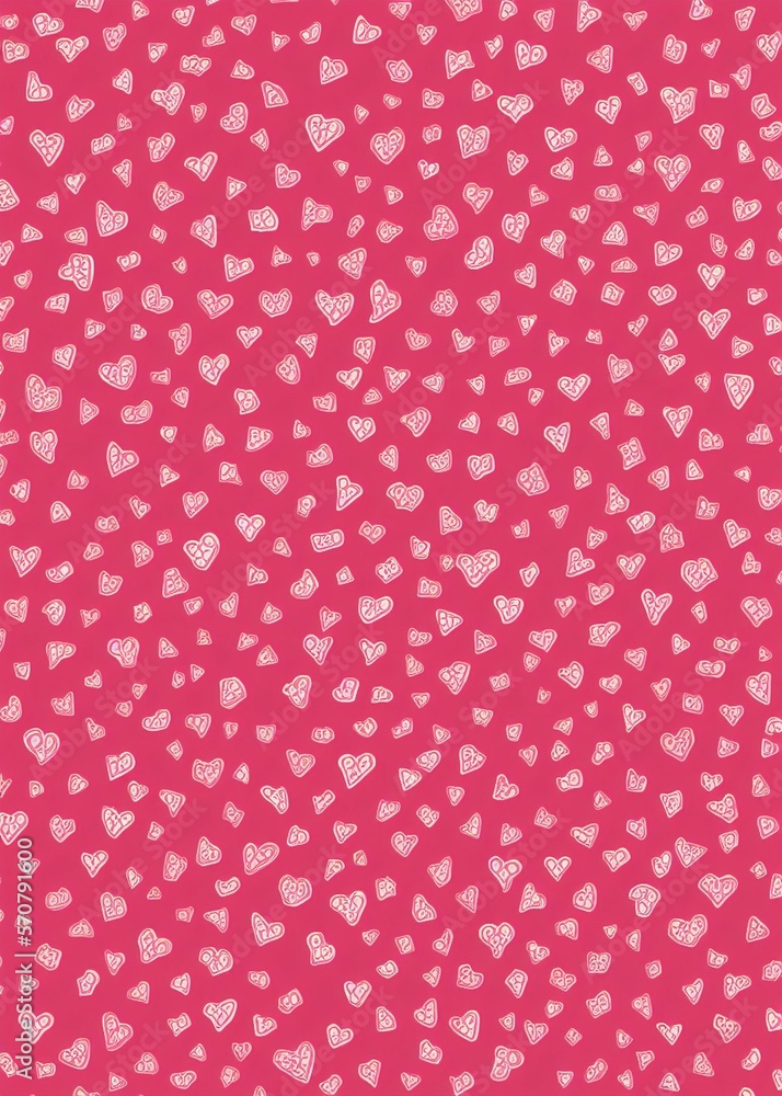 Valentine's Day Hearts Hand Drawn Pattern Two Valentine's Day Hearts Hand Drawn Pattern Two