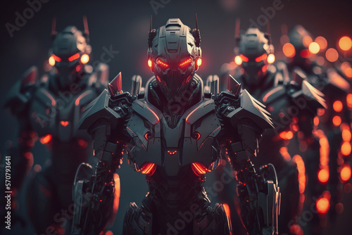 An army of mighty military robots is ready for battle With Generative AI © Natthithin