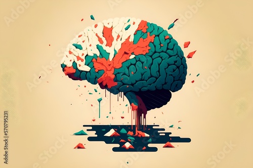 illustration of a multicolor brain