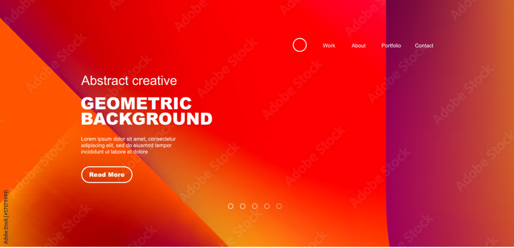 Geometric landing page background. Fluid colors and simple shapes abstract composition. Vector illustration for wallpaper, banner, background, leaflet, catalog, cover, flyer Geometric landing page background. Fluid colors and simple shapes abstract composition. Vector illustration for wallpaper, banner, background, leaflet, catalog, cover, flyer