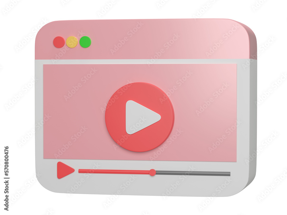 3D video media player isolated on transparent background PNG file format 3D video media player isolated on transparent background PNG file format