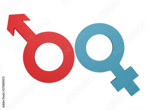 3d rendering, gender sex symbol isolated on transparent background.