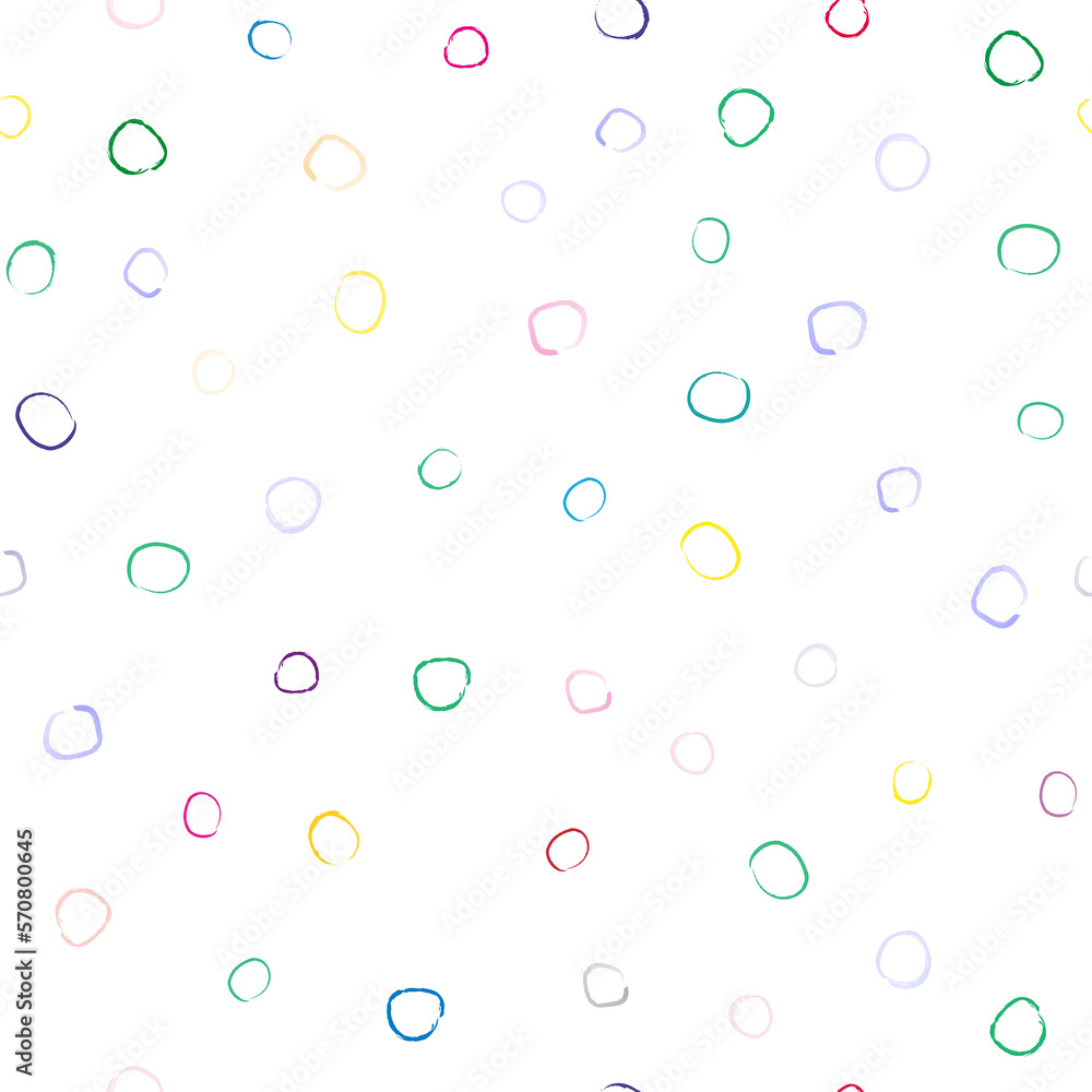 Abstract seamless pattern with multicolored dots polka dots for background