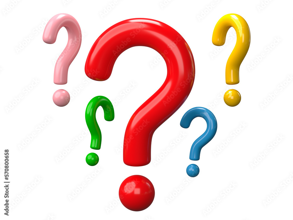 3d rendering, Set of Question Mark icon isolated on transparent background 3d rendering, Set of Question Mark icon isolated on transparent background