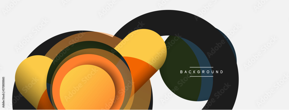 Vector round shapes circles minimal geometric background. Vector illustration for wallpaper banner background or landing page