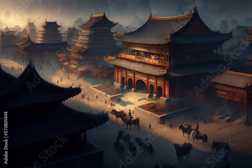 Capturing the Grandeur of the Palace of the Ming and Qing Dynasties with Aerial Photography, generative ai