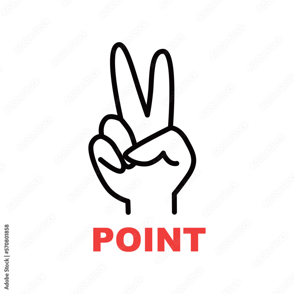 Obraz premium ポイント2の指アイコン