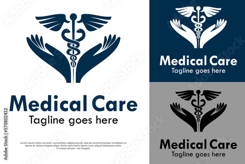 Medical care logo template illustration
