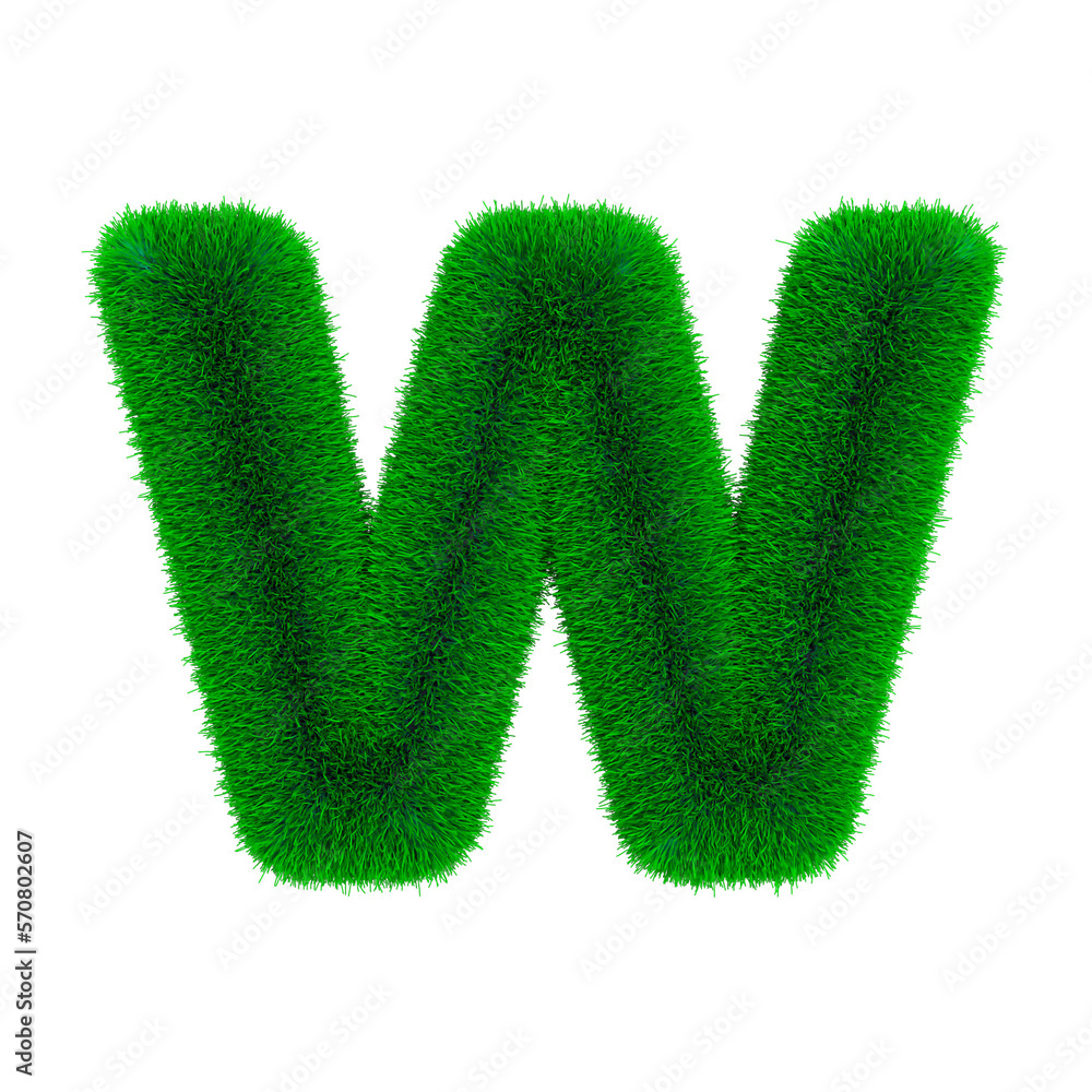 Isolated grass 3d render letter Isolated grass 3d render letter