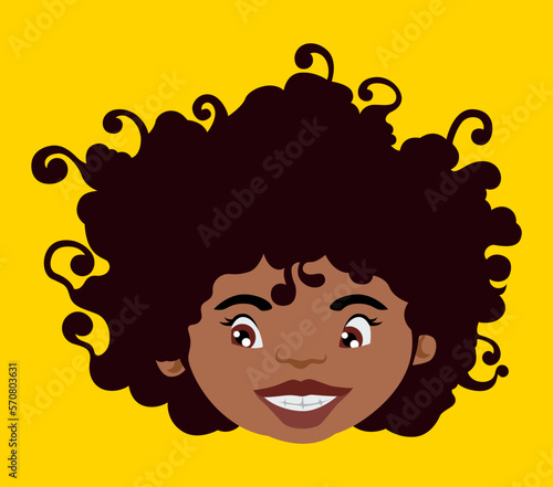 Cute girl with afro hair