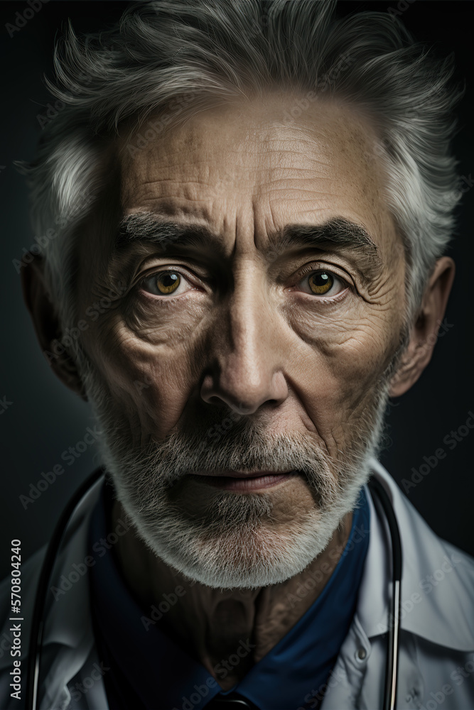 Portrait Senior man, doctor. Man with power. ia generate Portrait Senior man, doctor. Man with power. ia generate