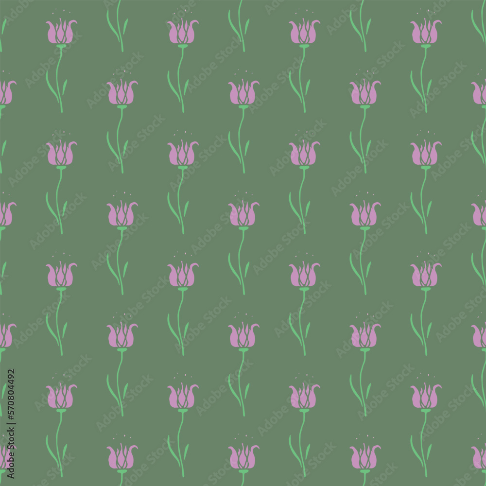 Fototapeta premium Seamless floral pattern. Doodle background with flowers. Spring pattern